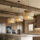 Axyaa Handmade Hemp Rope Chandelier, Vintage LED Pendant Lights for Dining Room