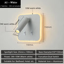 Axyaa Multifunctional LED Wall Sconce with USB Ports & Switch