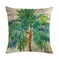 Tropical Tree Green Plant Linen Cushion Cover by Axyaa for Home Decoration