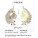 Axyaa Peacock Wall Lamp: Retro Golden Color for Living Room, Bedroom, Restaurant, Bar.