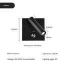 Axyaa Modern Rechargeable Wall Sconce with USB, Adjustable Spotlight LED Bedside Reading Light