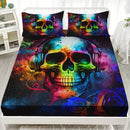 Axyaa Rose Skull Light Grey Fitted Sheet | Soft & Comfortable Solid Color Bedding