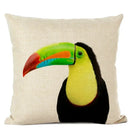 Axyaa Cute Animal Parrot & Deer Linen Pillowcase for Bedroom & Living Room
