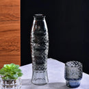Axyaa Koi Fish Glass Cup Set of 4 in Grey, Amber, Navy Blue - Lucky Dog Collection