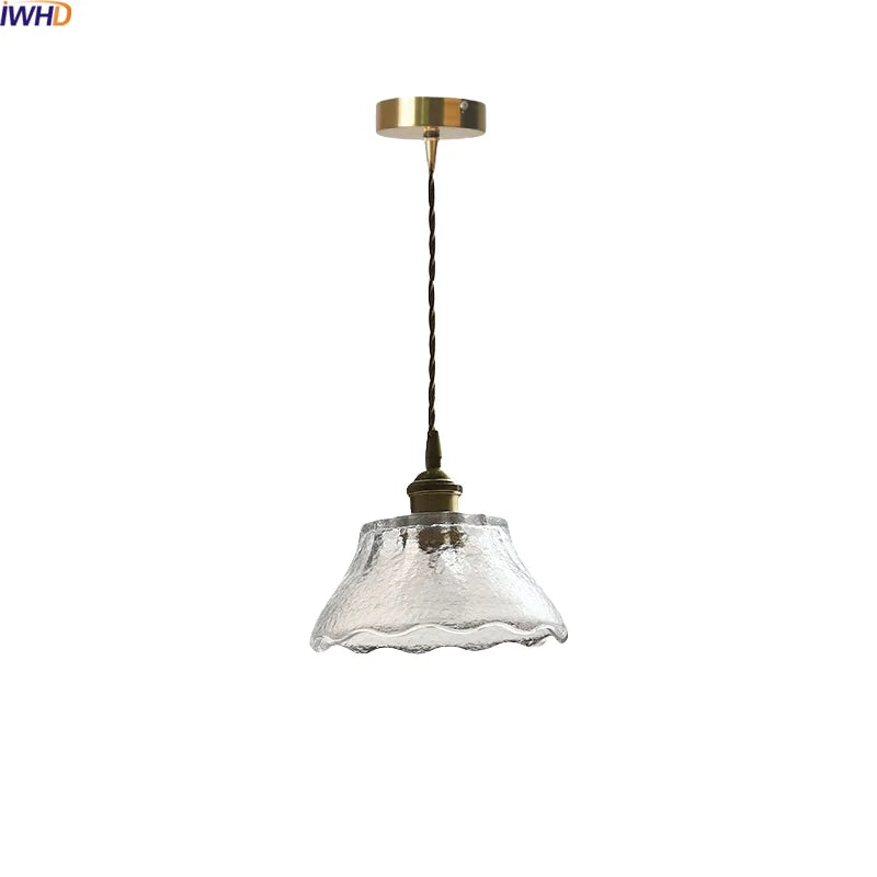 Axyaa Clear Glass LED Pendant Light with Adjustable Copper Socket for Modern Decor