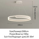 Axyaa LED Round Chandelier: Dimmable Ceiling Lamp for Modern Home Lighting Fixtures