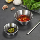 Axyaa Stainless Steel Seasoning Plate Round Salad Ketchup Saucer Dipping Cups