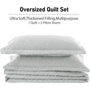 Axyaa Oversized King Microfiber Bedspread Set with Geometric Design