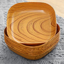 Axyaa Wood Grain Snack Plates - Food Dishes for Kitchen Storage & Serving