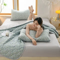 Axyaa Floral Print Quilted Comforter: Soft Single Double Blanket for Bed