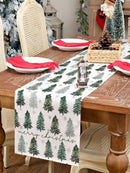 Axyaa Christmas Pine Tree Table Runner for Festive Table Decor