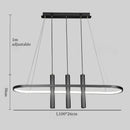 Axyaa Modern Oval Iron Chandelier: Designer Minimalist Restaurant Island Decor Light