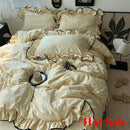 Axyaa Summer Ice Silk Lace Four-Piece Bedding Set - Korean Style