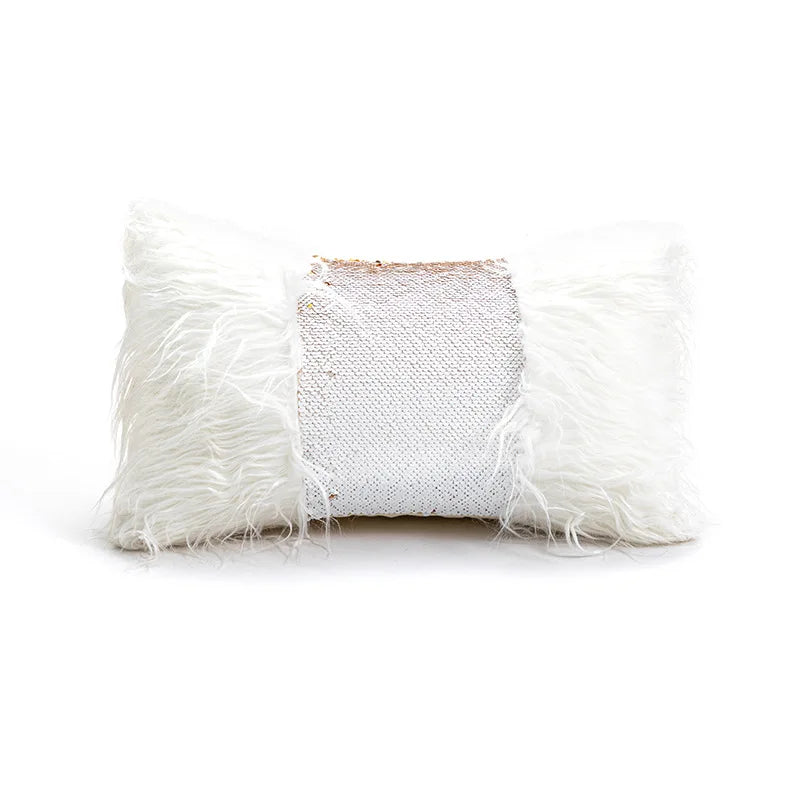 Christmas Chenille Plush Tufted Heart Tree Sugar Beige Cushion Cover for Home Decoration