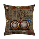 Axyaa Retro Typewriter Camera Linen Pillow Cover 45x45cm