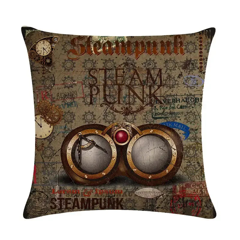 Axyaa Retro Typewriter Camera Linen Pillow Cover 45x45cm