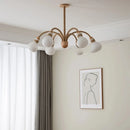 Axyaa Wood Glass Chandelier: Stylish Hemp Rope Pendant Light for Dining Table & Bar Counter
