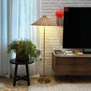 Axyaa Bamboo Floor Lamp: Nordic Style LED Iron Art Standing Fixture for Living Room & Bedroom