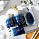 Axya Blue Starry Sky Ceramics Bathroom Set - 4 Pieces