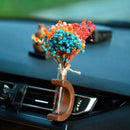 Axyaa Car Flower Vase Vent Clip Holder Ornaments Wooden Dashboard Decor Ornaments