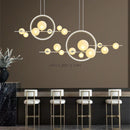 Axyaa Glass Strip Bubble Chandelier - Modern LED Pendant Lights for Home Decor