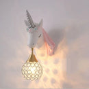 Axyaa Nordic Unicorn Wall Lamp Kids Bedroom Sconce Light Fixtures