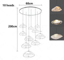 Axyaa Glass Cloud Staircase Pendant Lamp for Apartment Villa Living Room
