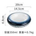 Axyaa Ceramic Concave Soup, Dessert, Sushi Plate - Retro Creative Design