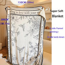 Axyaa Luxe Floral Fleece Throw Blanket with "LOVE" Motif, Black & Whiteucer标题