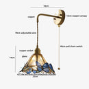 Axyaa Tiffany Butterfly Glass LED Wall Light Fixture for Home Decor and Adjustable Lighting