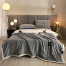 Axyaa Winter Thicken Flannel Sofa Blanket, Double-Sided Warmth for Living Room
