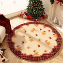 Axyaa Christmas Apple Cartoon Round Carpet Festive Plush Living Room Bedroom Rug