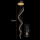 Axyaa Crystal Chandelier Stair Pendant Lamp Living Room Pendant Lights