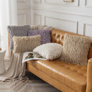 Axyaa Faux Fur Cushion Cover 18x18inch 12x30 Inch Grey Ivory White Black Soft Cozy Home Decor