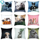 Axyaa Cat Dog Pet Polyester Pillow Cover Cushion Cover Home Sofa Decor 45x45cm