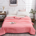 Axyaa Thin Stripe Lightweight Comforter - Full Queen, Breathable Quilt Blanket