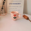 Axya Irregular Wavy Tulip Coffee Mug with Clouds Handle for Children's Breakfast