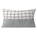 Axyaa Gray Leather Woven Cushion Pillow for Villa Model Room Sofa