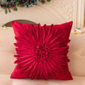 Axyaa Christmas Plaid Sofa Pillow Cover - Red Floral Throw Cushion Cover