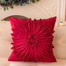 Axyaa Christmas Plaid Sofa Pillow Cover - Red Floral Throw Cushion Cover