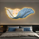 Axyaa Feather LED Wall Clock - Luxury Art Decor for Living Room - Silent, Large & Stylish