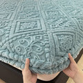 Luxurious Axyaa Fleece Jacquard Geometric Bed Sheet for Single/Double Mattress
