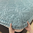 Luxurious Axyaa Fleece Jacquard Geometric Bed Sheet for Single/Double Mattress