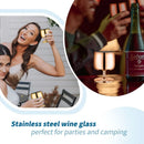 Axyaa Stainless Steel Wine Glass Set - High Sense Bartending Cocktail Tableware