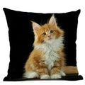 Axyaa Cat Pattern Cushion Cover 45x45cm Linen Pillowcase for Home Sofa Art Decor
