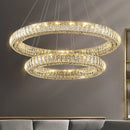 Axyaa Crystal Pendant Chandelier for Modern Luxury Decor, LED, Gold/Silver Finish