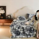 Axyaa Tie-Dye Faux Fur Weighted Blanket: High-End Warmth for Winter Beds & Sofas