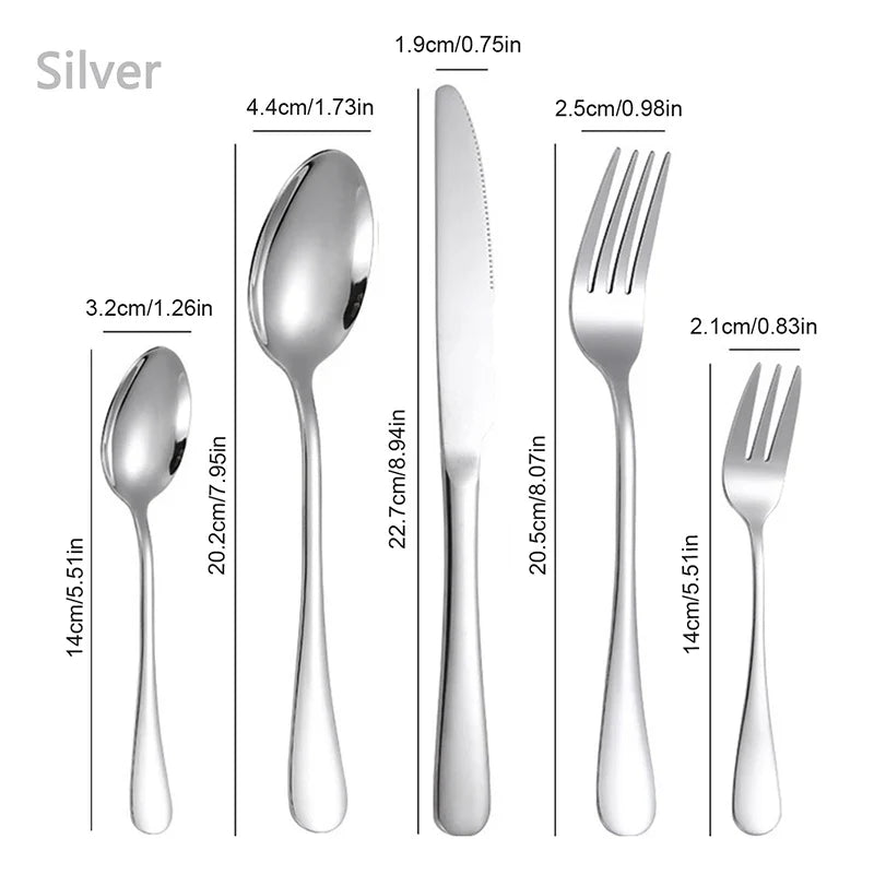 Axyaa 30-Piece Stainless Steel Tableware Set for Hotel and Dining