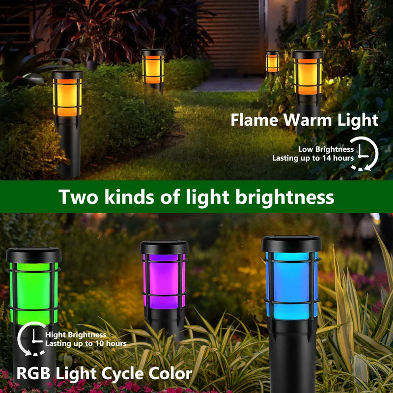 Axyaa Solar Flame RGB Pathway Lights for Outdoor Landscape Decor