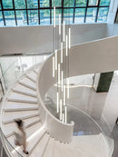 Axyaa Nordic LED Tube Chandelier: Modern Circular Living Room Lighting
